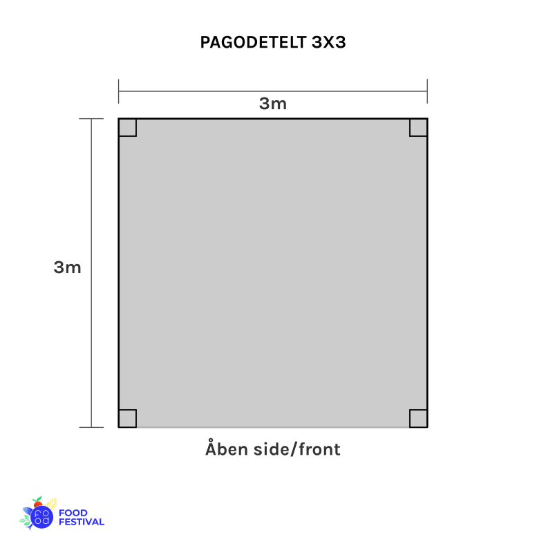 Pagodetelt - 3x3 m (9 m2)