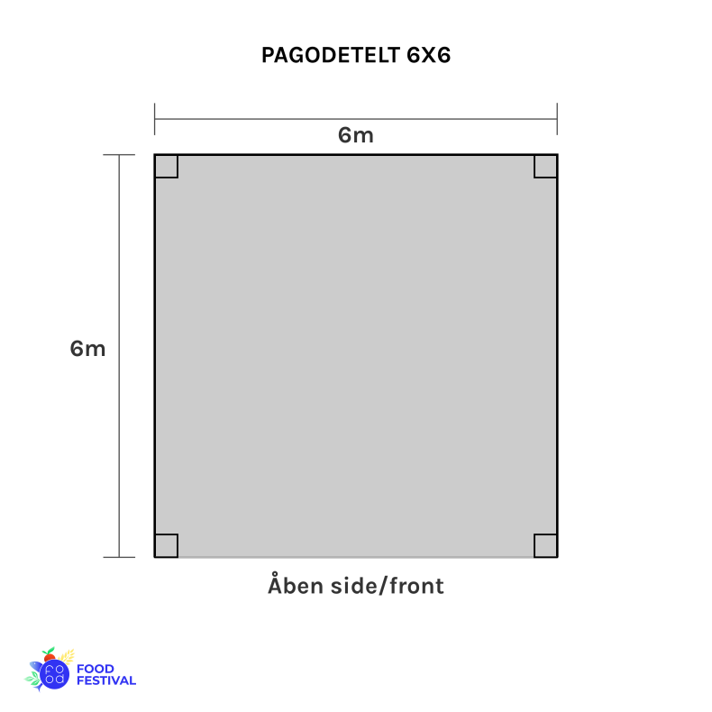 Pagodetelt - 6x6 m (36 m2)