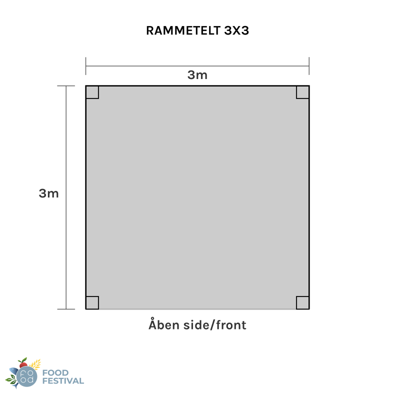 Rammetelt - 3x3 m (9 m2)
