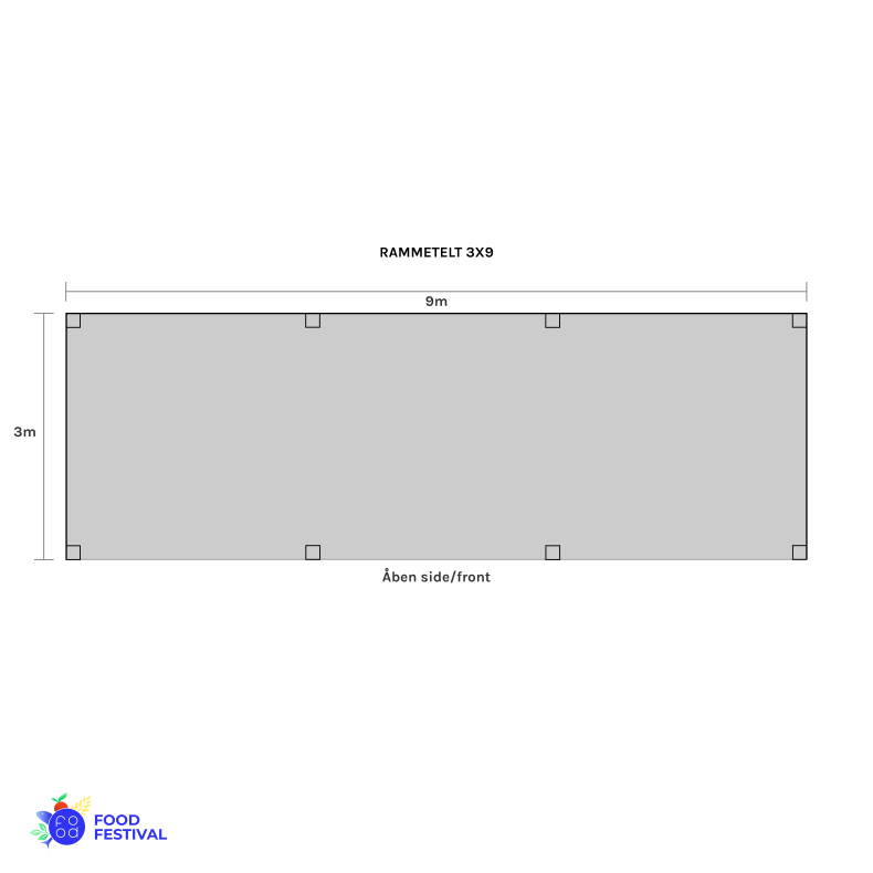 Rammetelt - 3x9 m (27 m2)