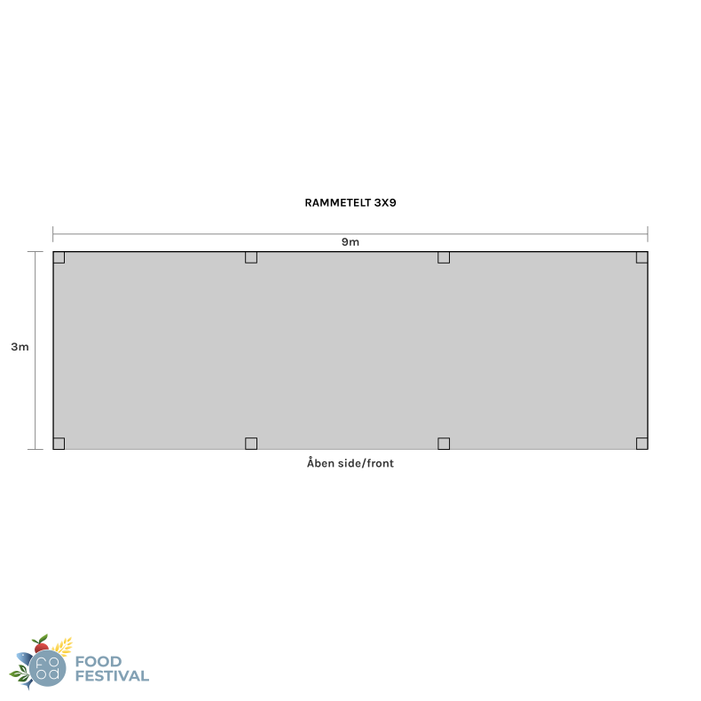 Rammetelt - 3x9 m (27 m2)