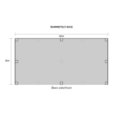 Rammetelt - 6x12 m (72 m2)