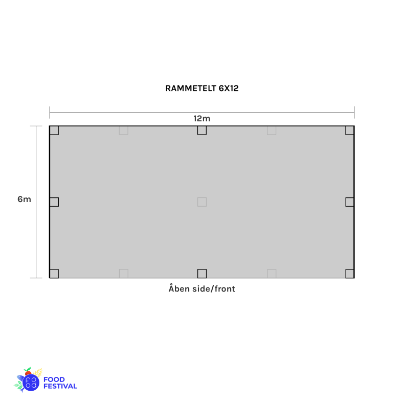 Rammetelt - 6x12 m (72 m2)