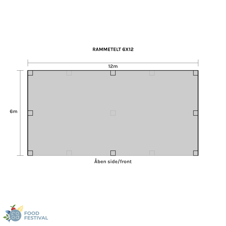 Rammetelt - 6x12 m (72 m2)
