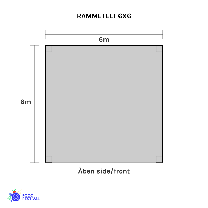Rammetelt - 6x6 m (36 m2)