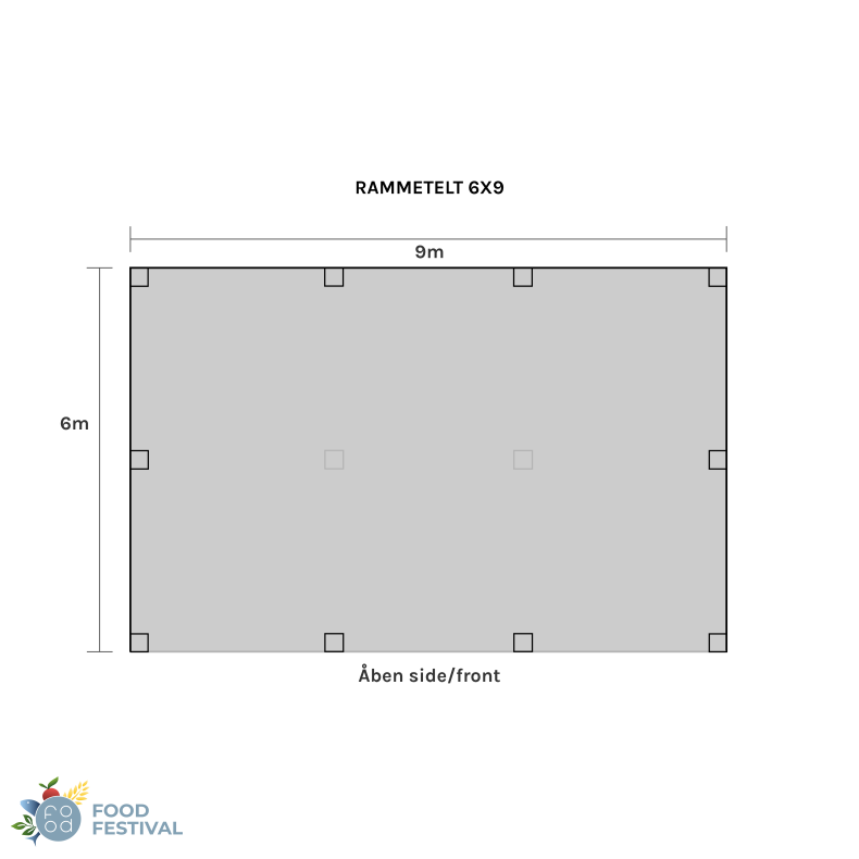 Rammetelt - 6x9 m (54 m2)